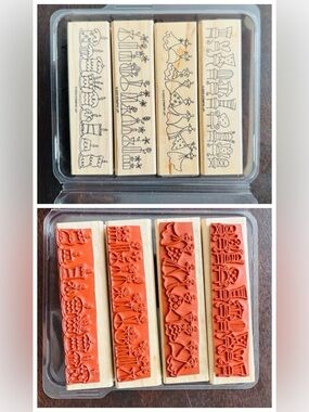 Stampin Up Simply Sweet Wood Mounted Rubber Stamp Set Retired 2003 Border